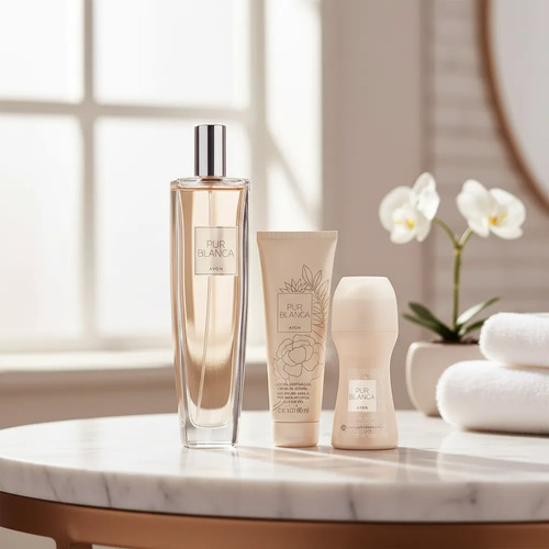 Kit Presente Avon Pur Blanca Colônia + Roll-on + Loção
